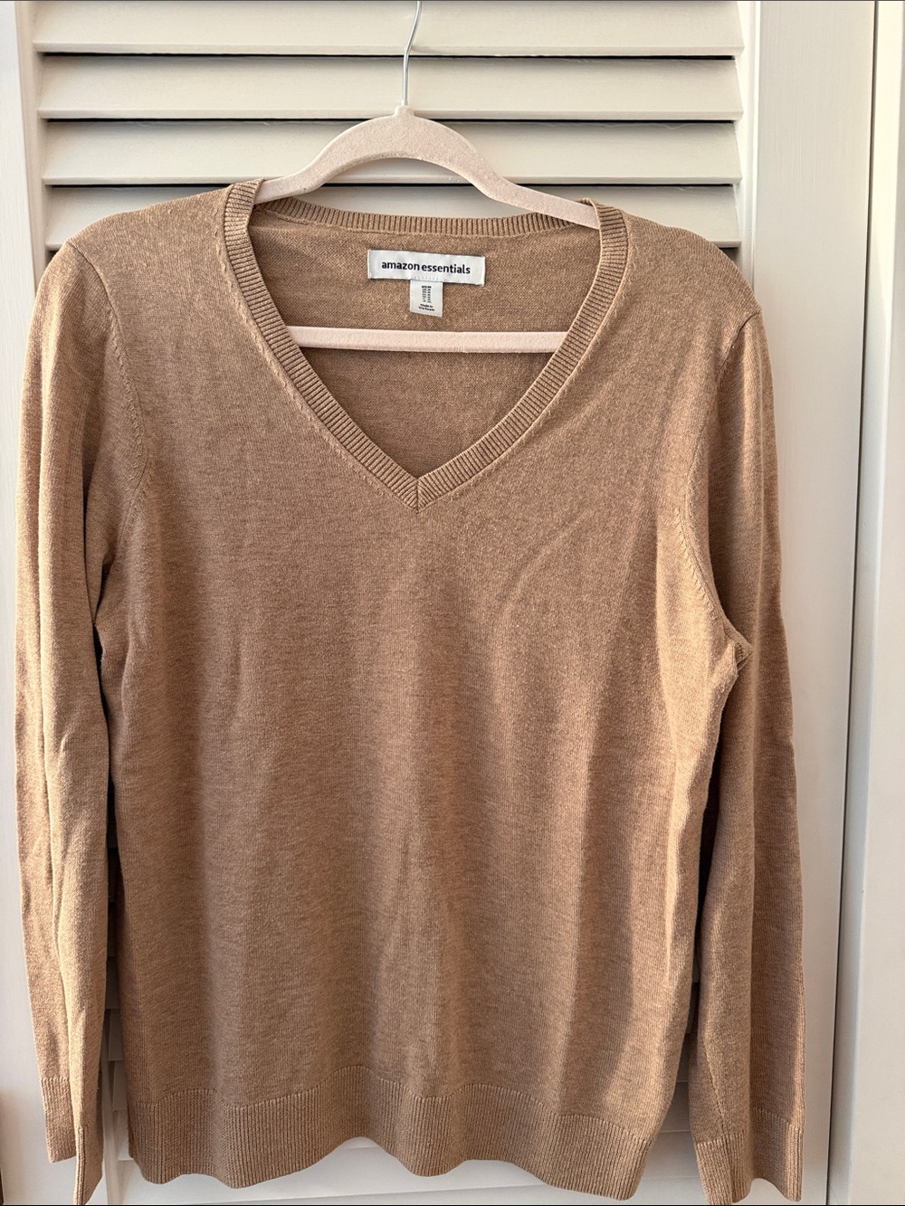Amazon Essentials V-Neck Sweater - Camel Brown